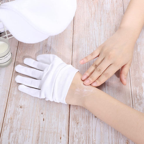 5 Pairs Archival Photo Gloves, White Medium Work Gloves For Handling Art Working Photography Men & Womens Cloth Gloves Liners Bulk for Handling Jewelry, Film, Photo, Coin Metal Inspection