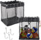 Large Mesh Slatwall Baskets 2 Sets, 16x16x12 Inch with 4 Hooks, 48L Mounted Hanging Baskets for Shop Garage Gym