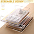 SANRUI 2 Pack Acrylic Paper Tray Organizer for Desk, Stackable File Organizer for Letters, Documents, and Magazines