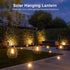 2 Pack- Hanging Solar Lantern Lights, Solar Chandelier Outdoor Waterproof Vintage Copper Outdoor Hanging Lights