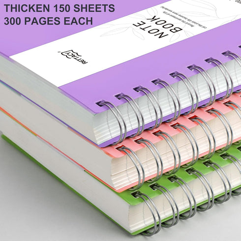 RETTACY Bullet Dotted Journal - A5 Dotted Grid Spiral Notebook with 300 Pages, 100 GSM Premium Acid-Free Paper, Bullet Journaling, Sketching, Twin-Wire Binding, 5.7" × 8.22" (Lilac) by RETTACY