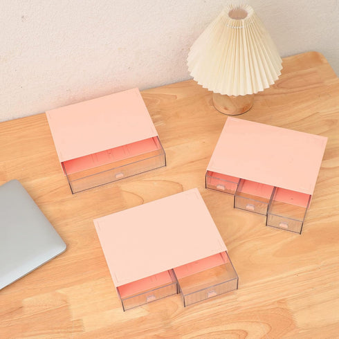 Ykpokir Stackable Desktop Organizer with Drawers, 3 Tier Desk Storage Organizers, Plastic Makeup Storage Accessories,