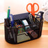 Black Mesh Desk Organizer, 9 Compartments with Drawer, Multifunctional Office Supplies Caddy for Desk Organization