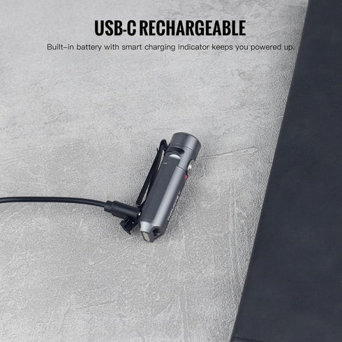 650 ThruNite Ti Mini Keychain Flashlight, USB-C Rechargeable EDC Pocket Light, Bright Lumens Small Keychain Gadget
