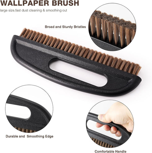 Gomake Wallpaper Smoothing Tool Wallpaper Brush Tools Kit with Felt Squeegee Craft Precision Knife for Paper Peel and Stick Wallpaper Car Wrap Vinyl Window Tint Film Wallpaper Adhesive (Kit 02)