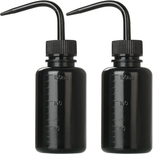2Pcs 150ml Tattoo Wash Bottle, 5oz Water Squirt Bottle for Succulent Watering, Safety Rinse Tools, Black Washing Bottle