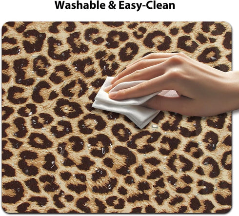 Retro Leopard Print Pattern Mouse Pad, Vintage Seamless Design for Office Accessories