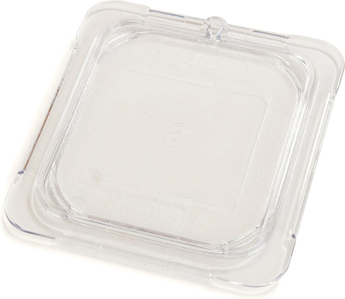 Carlisle FoodService Products Clear Polycarbonate 1/6 Size Universal Flat Food Pan Lid for Catering and Buffets
