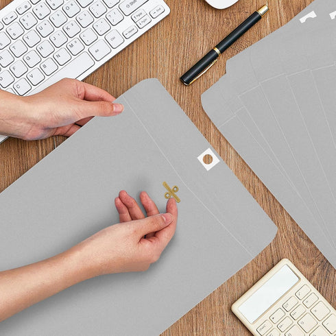 Geyee 100 Pcs Clasp Envelopes, Gummed Mailing Envelopes for Home Office Business Supplies, Grey