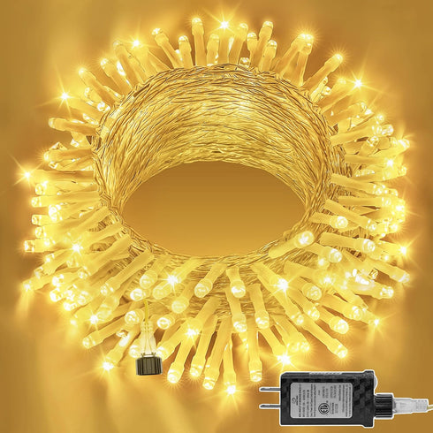 Ollny 120LED 40FT String Lights, Warm White Waterproof Fairy Lights with Timer, 8 Modes Plug in for Indoor Outdoor