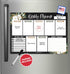 Floral Magnetic Weekly Calendar for Fridge, Dry Erase Board, Magnetic Planner, Schedule Board for Fridge