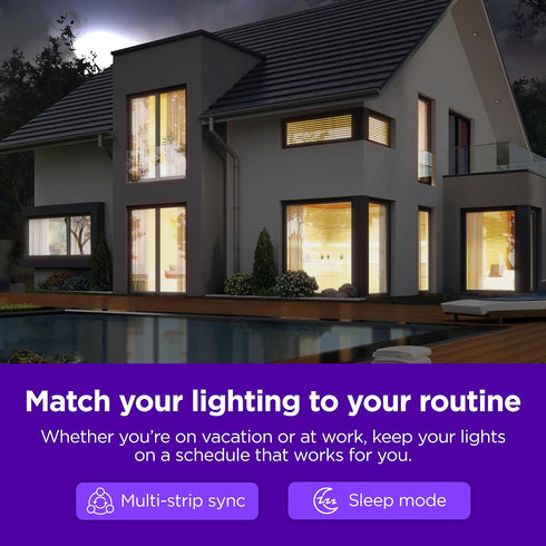 16.4ft Roku Smart LED Light Strip, - Color Options with Adjustable Brightness & Temperature - Peel & Stick WiFi Smart