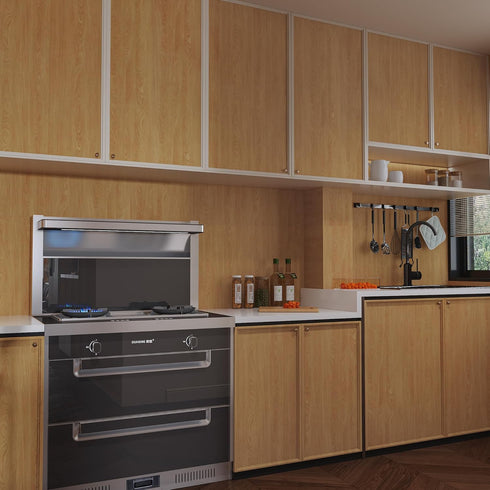 15.7"x196" Walnut Wood Contact Paper Light Brown Walnut Wood Peel and Stick Wallpaper for Kitchen Bathroom Laundry Room
