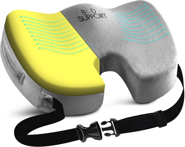Seat Cushion with Straps - Seat Cushions for Office Chairs, Car Seat