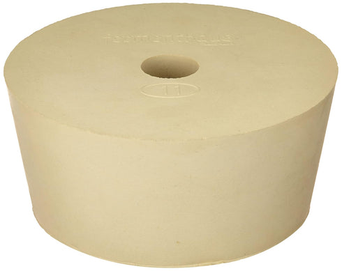 Rubber Stopper, Size 11, Drilled