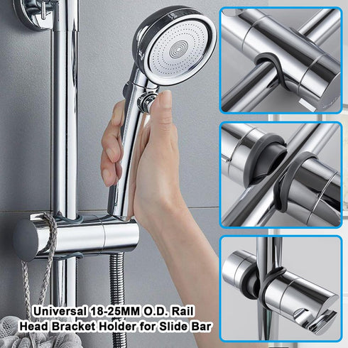 xlehoely 18-25MM O.D.,360 Shower Head Holder for Slide Bar,Adjustable Shower Bracket Holder for Slide Bar Slider Clamp