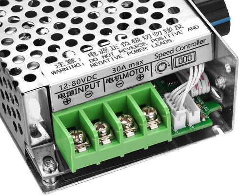Greartisan 12V-80V 30A DC Motor Speed Controller - PWM Variable Speed Regulator Governor Switch with Speed Control Knob