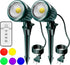 BYQY Christmas Spot Lights Outdoor 2 Pack, 120V Plug-in with Timer Remote Control,