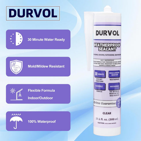 Waterproof Sealant Caulk & Seal 2-Pack Clear