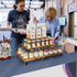 3-Step Counter ELITEROO Tiered Corner Display Shelves, Portable Wooden Retail Cupcake Food Stand Display Table