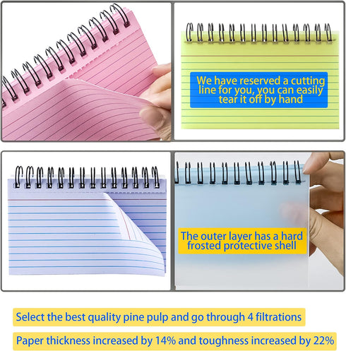 500 3x5 Inch 3 5 MotBach Colorful Pcs Spiral Index Cards Flash Cards with Ring Lined Note Card Book Flashcards, Colored
