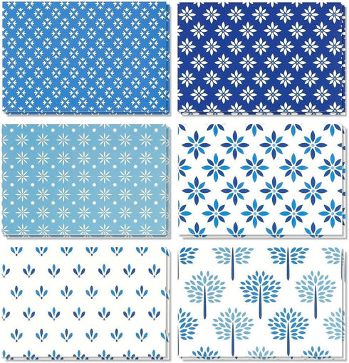 BEST PAPER GREETINGS 48 Pack Blue Stationery Notecards and Envelopes Set - 4x6-Inch Thank You Notes