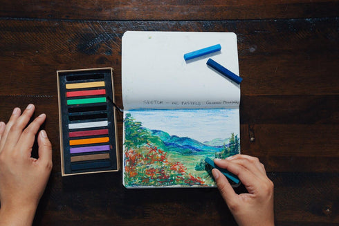B6 Small Sketchbook for Drawing - Thick 120 GSM Acid-Free Ivory Paper, Cute Hardcover Art Sketchbook
