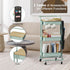 DTK 3 Tier Metal Utility Rolling Cart, Table Top & Side Bags, Storage Organizer with Wheels, Green