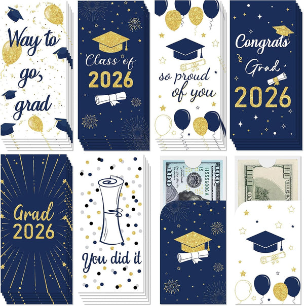 GOLDCROW 30 Pack Graduation Money Holders for Cash Gift Set - Class of