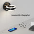 LED Wall Sconces with ON/Off Switch, Matte Black Rotatable Hardwired Wall Light Fixtures, Built in USB Charging Port