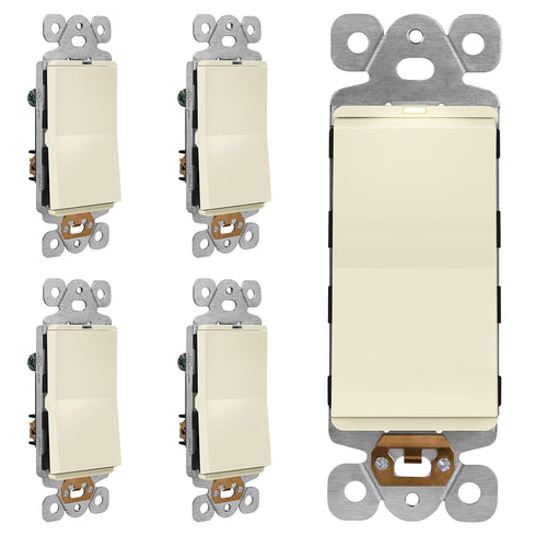 LIDER Minimalist Design Matte Finish Lighted Decorator Switch, Frameless Paddle Toggle Switch