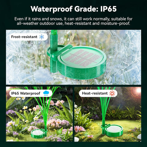 4 Packs 30 Inch 24 Bulbs, IP65 Reeds Solar Garden Light, Garden Solar Light with Intelligent Light Control System