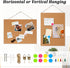 Frameless Cork Board, 16" x 12" Magnetic Bulletin Board with 8 Magnets and 10 Pushpins