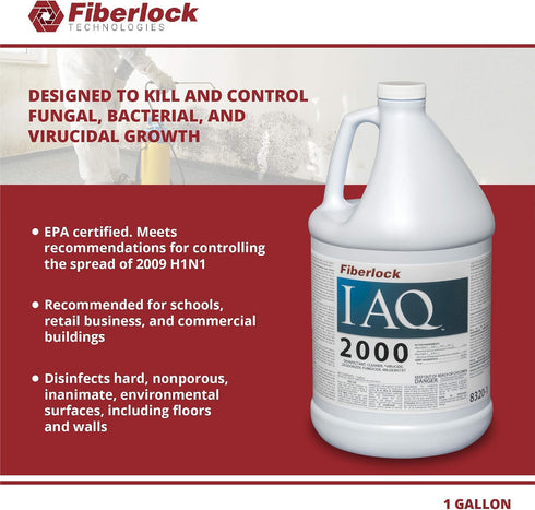 2000 8320-1 Fiberlock IAQ Disinfectant & Fungicide Cleaner Concentrate, EPA-Registered Disinfectant Cleaner