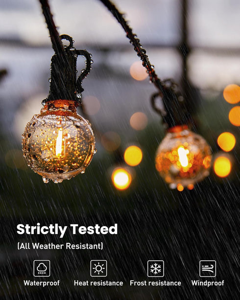 29 G40 13 Bulbs(1 E12 Brightown Outdoor String Lights Feet LED Patio Lights, Plug-in, Plastic Edison Spare), Waterproof