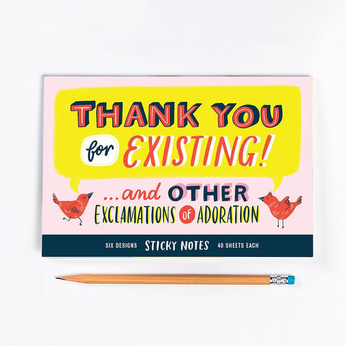 Em & Friends Thank You Sticky Note Packet, 6 Pads Set, 2.75 x 2.75-Inches, 40-Sheets Each