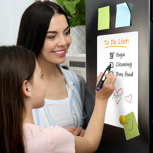 Magnetic Whiteboard for Fridge, 8.5x12 A4 Dry Erase Board for Refrigerator, White Board Magnet for Fridge