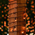 25ft 50 Bulbs 6" Commercial Novelty Lights Christmas String Lights, Amber/Orange LED on Black Wire, Spacing