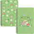 L1rabe 2 A5 Frog Spiral Notebooks, Cute Frog Playing Banjo, College Ruled Hardbound Notebooks for Kids Teens Christmas