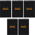 Rhodia Lined Wirebound Notepads, 6 x 8 1/4-Inches, Black (165019C), Pack of 5