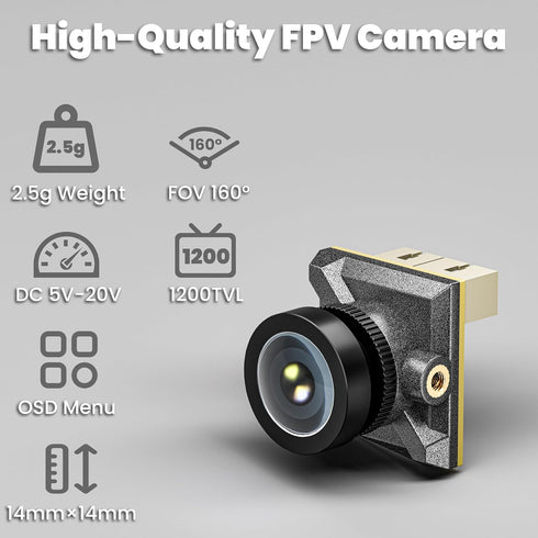 STARDRONE 1200TVL 1.8mm 160 1/3" CMOS 2.5g FPV Camera Lens Wide Angle Lens PAL and NTSC Modes Sensor Micro Camera Kit