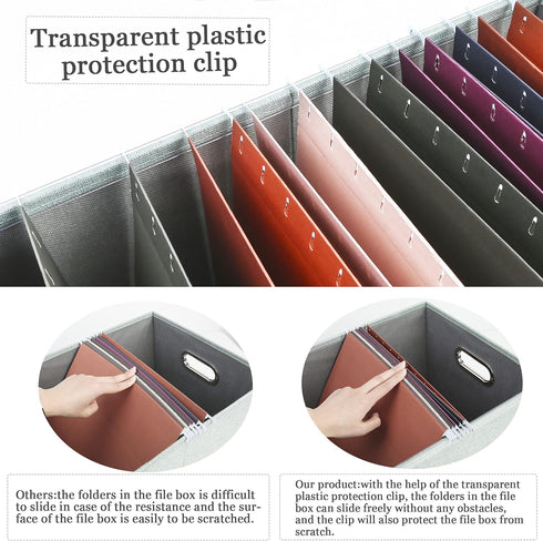 Oterri File Organizer Box with Lid - Portable Hanging File Box for Letter/Legal Storage, Green (1 Pack)