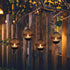 4 Pack Solar Hanging Lanterns Lights Outdoor, Hanging Candle Holder with Solar Tea Lights Candles Outdoor Waterproof