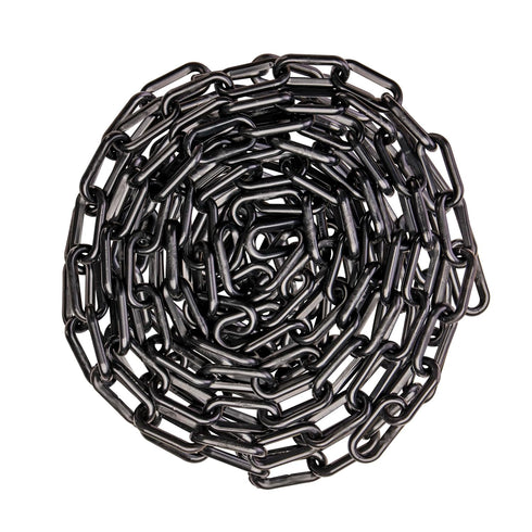 US Weight 2" x 10' Black Plastic Safety Chain, SunShield UV Resistant Technology, Made in USA