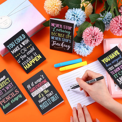 Inspirational Notepads - Mini Motivational Notebook, Small Pocket Journal Notepads, 12 Styles, 96 Pieces