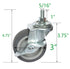 AAGUT 3 Inch TPR Stem Casters, Set of 4, Locking Swivel Replacement for Furniture