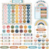 Calendar Bulletin Board Set - Seasons Weather Chart CTP Display with Stickers for School Classroom (Rainbow Style)