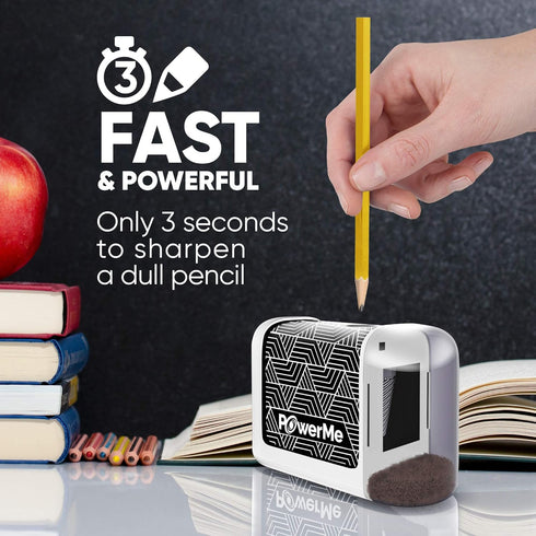 Electric Pencil Sharpener - Battery Powered, Ideal for Kids, School, Home, Office, Classroom, Artists Colored Pencils