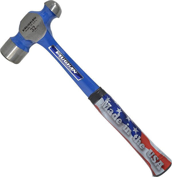 VAUGHAN Ball Pein Hammer, 32 oz, Steel handle, American high carbon steel,