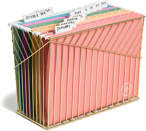 U Brands U-Eco Poly Hanging File Folders, Set of 12, Letter Size, Assorted Brights with White Metal Rods